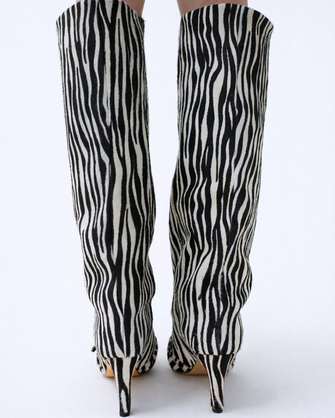 KALDA Zebra print boots back view