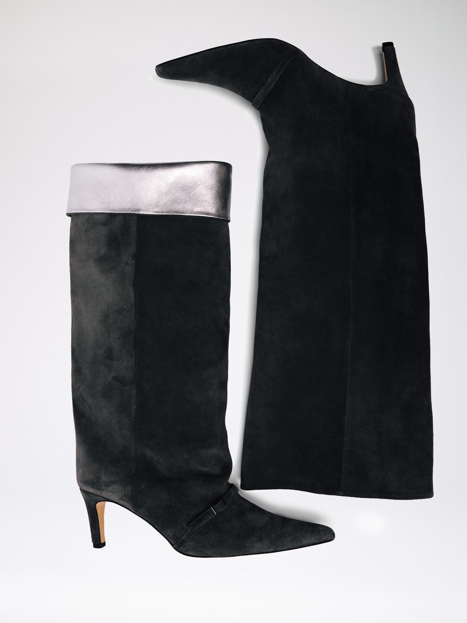 MANO BOOT / grey suede-silver