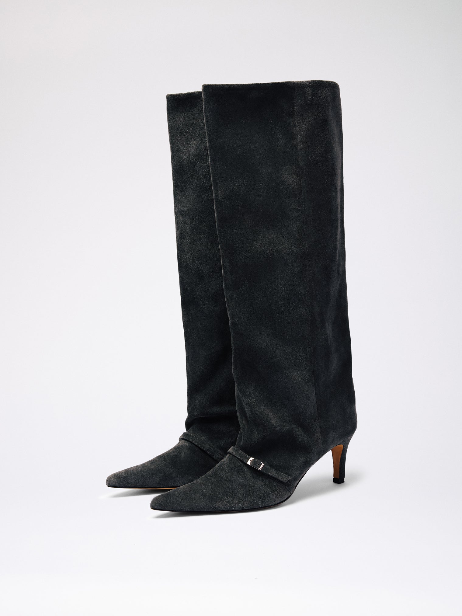 MANO BOOT / grey suede-silver