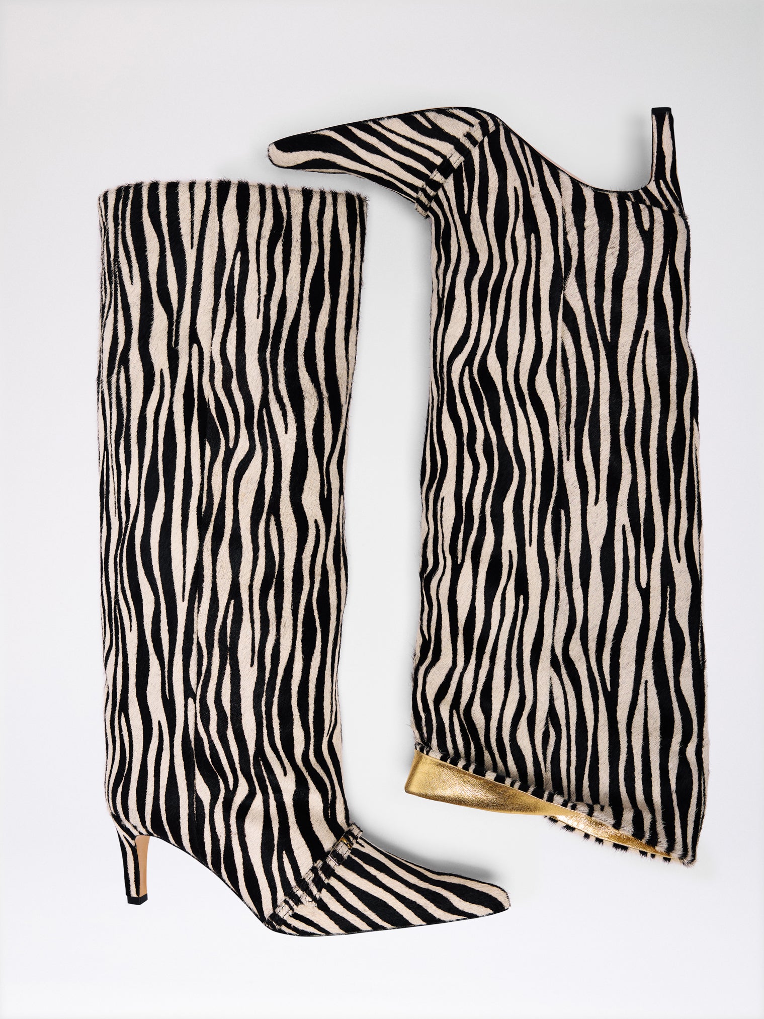 MANO BOOT / Zebra Print - Gold